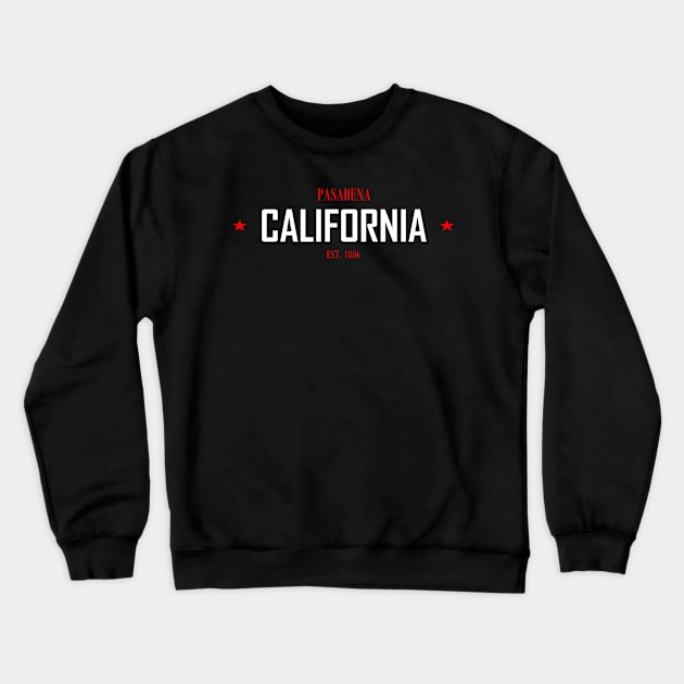 PASADENA REPUBLIC RED ON WHITE by Mistah Wilson Crewneck Sweatshirt by MistahWilson